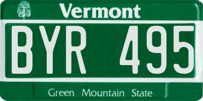 VT license plate BYR495