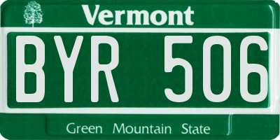 VT license plate BYR506