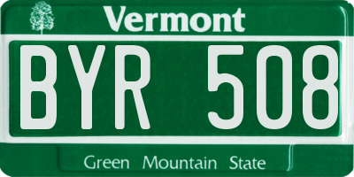 VT license plate BYR508
