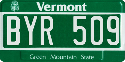 VT license plate BYR509