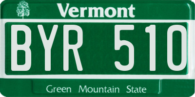 VT license plate BYR510