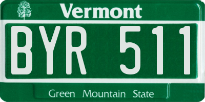 VT license plate BYR511