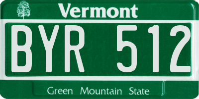 VT license plate BYR512