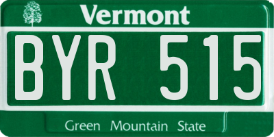 VT license plate BYR515