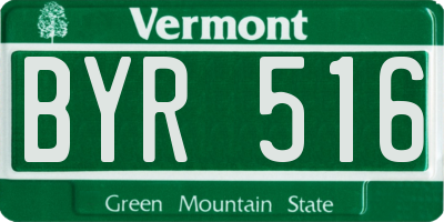 VT license plate BYR516