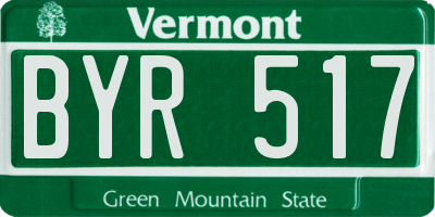 VT license plate BYR517