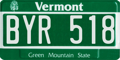 VT license plate BYR518