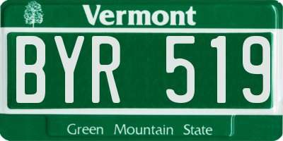 VT license plate BYR519