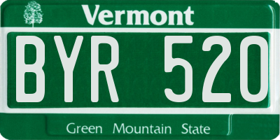 VT license plate BYR520