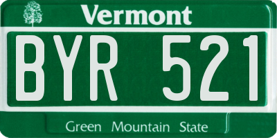 VT license plate BYR521