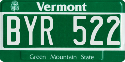 VT license plate BYR522