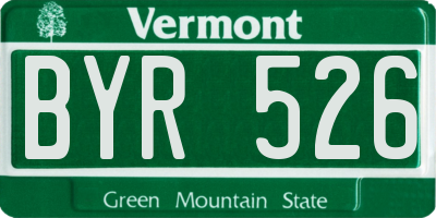 VT license plate BYR526