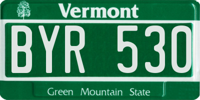 VT license plate BYR530