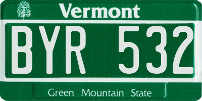 VT license plate BYR532
