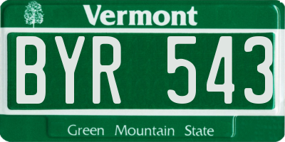 VT license plate BYR543
