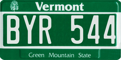 VT license plate BYR544