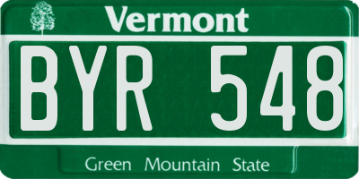 VT license plate BYR548