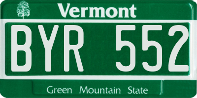 VT license plate BYR552