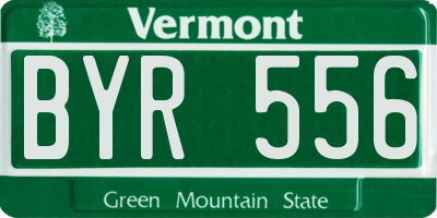VT license plate BYR556