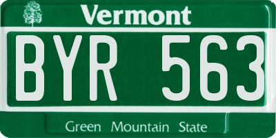 VT license plate BYR563