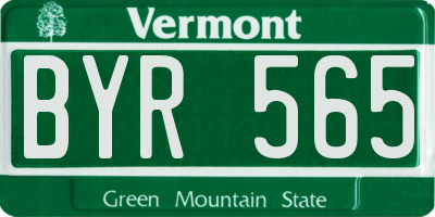 VT license plate BYR565
