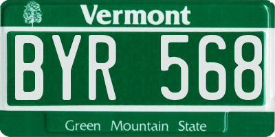 VT license plate BYR568