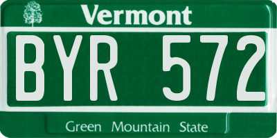 VT license plate BYR572