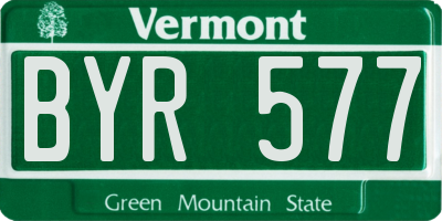 VT license plate BYR577