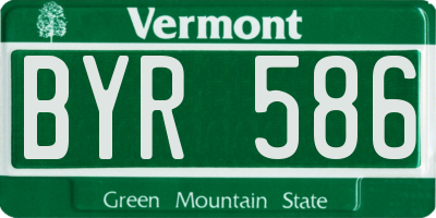VT license plate BYR586