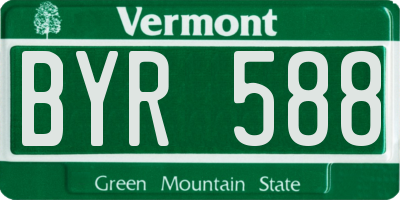 VT license plate BYR588