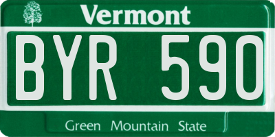 VT license plate BYR590