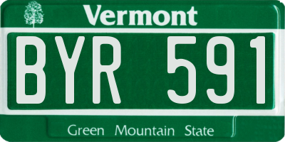 VT license plate BYR591