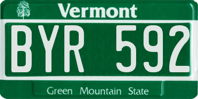 VT license plate BYR592