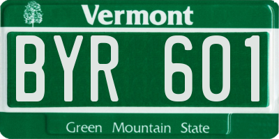 VT license plate BYR601