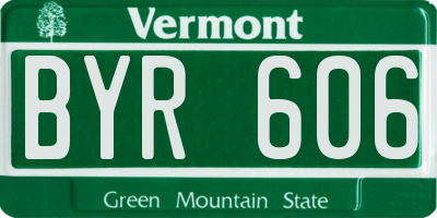 VT license plate BYR606