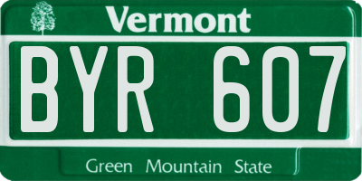 VT license plate BYR607