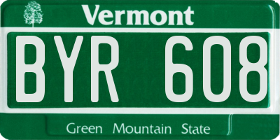 VT license plate BYR608