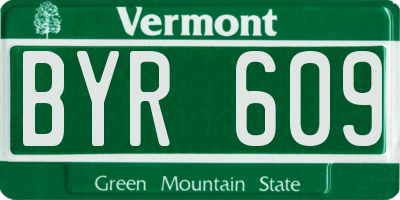 VT license plate BYR609