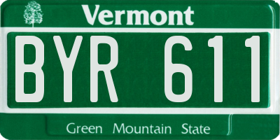 VT license plate BYR611