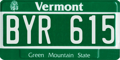 VT license plate BYR615