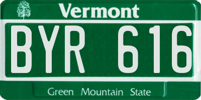 VT license plate BYR616