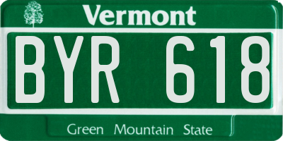 VT license plate BYR618