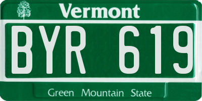VT license plate BYR619