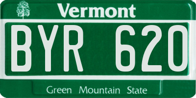 VT license plate BYR620