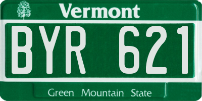 VT license plate BYR621