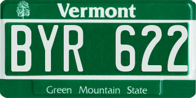 VT license plate BYR622