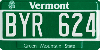 VT license plate BYR624