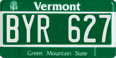 VT license plate BYR627