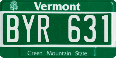 VT license plate BYR631