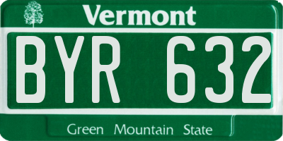 VT license plate BYR632